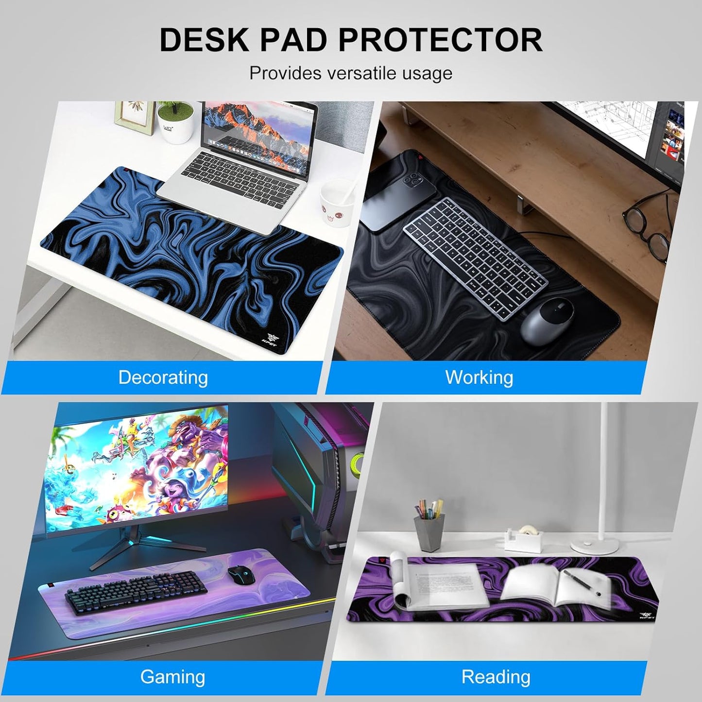 MP02-SP RGB Gaming Mouse Pad, Cloth Mouse Pad, Anti-Slip Base, Rollable & Portable, Stitched Edges Water-Resistant, Optimized for Gaming Sensors, XL