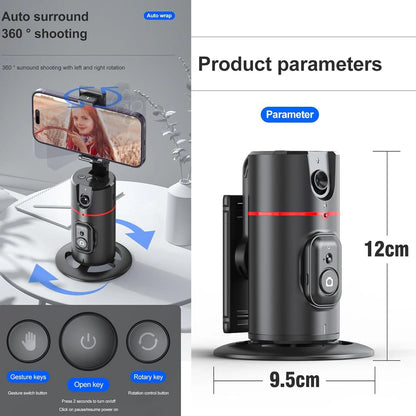 Auto Face Tracking Phone Holder Tripod, No App Required, 360° Rotation Smart Face Body Tracking Tripod Selfie Phone Camera Stand for TIK Tok, Vlog, Live Streaming, Youtube Video